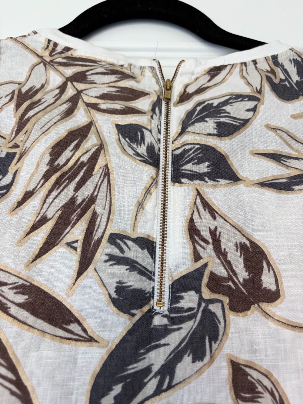 J. Crew White Linen Sleeveless Botanical Print Camisole - Picture 7 of 8